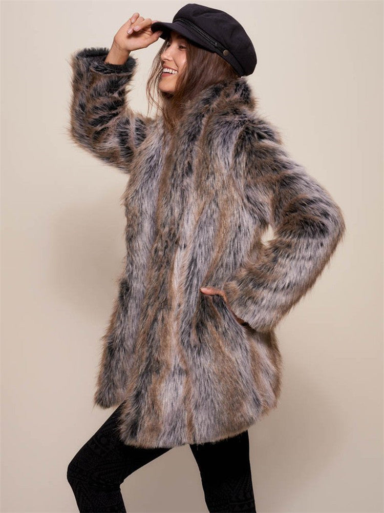 Women's Glamorous Warm Imitation Fur Fashion Coats