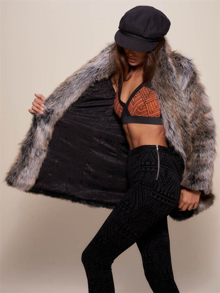 Women's Glamorous Warm Imitation Fur Fashion Coats