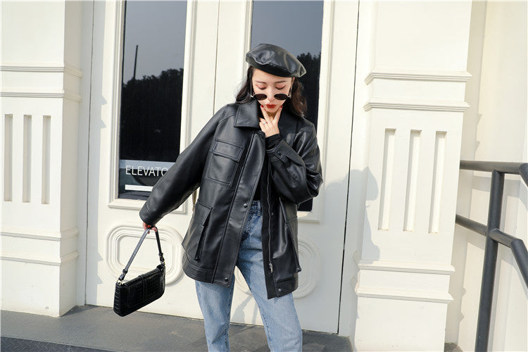 Women's Early Spring Style Loose Retro Belt Jackets