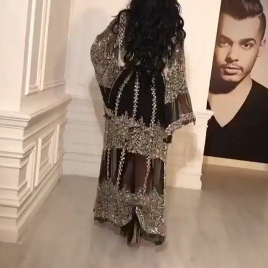 Women's Bronzing Sexy Two-piece With Shawl Banquet Suits