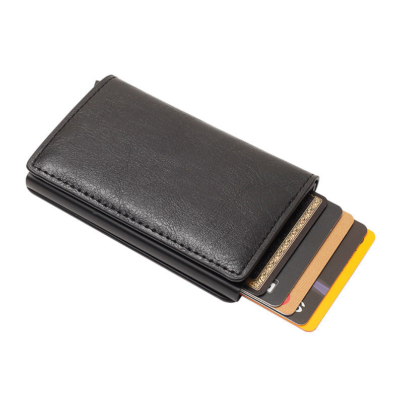 Carbon Fiber Swiping Automatic Pinball Aluminum Card Holder