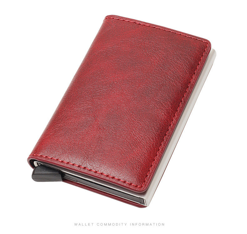 Carbon Fiber Swiping Automatic Pinball Aluminum Card Holder