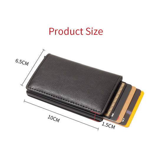 Carbon Fiber Swiping Automatic Pinball Aluminum Card Holder
