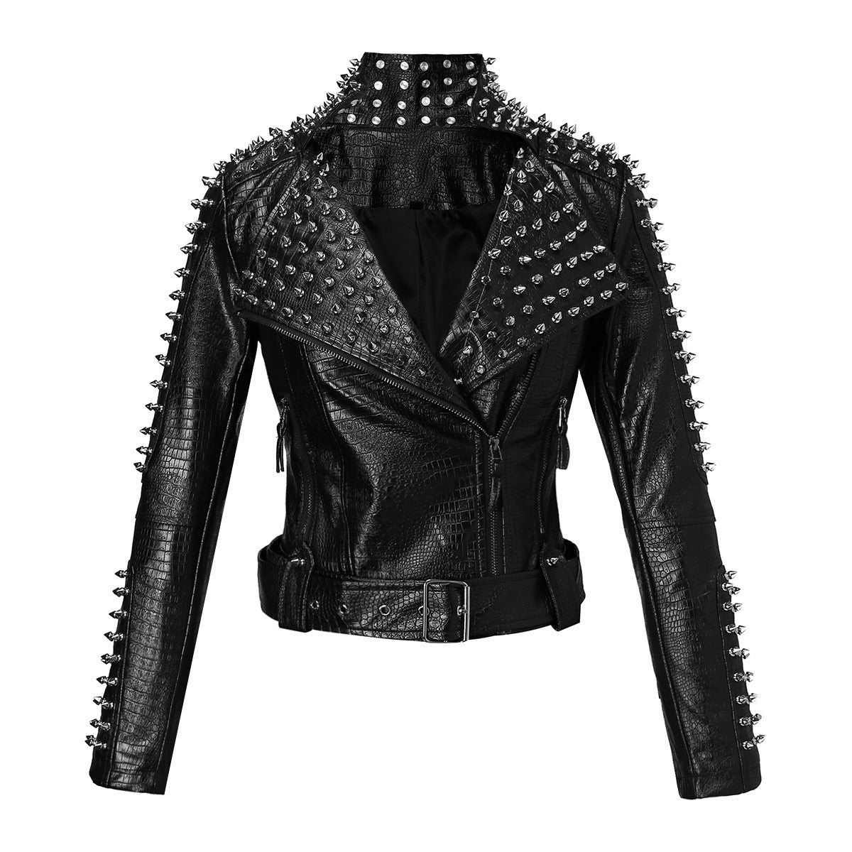 Women's Winter Street Hipster Zipper Imitation Leather Long Jackets