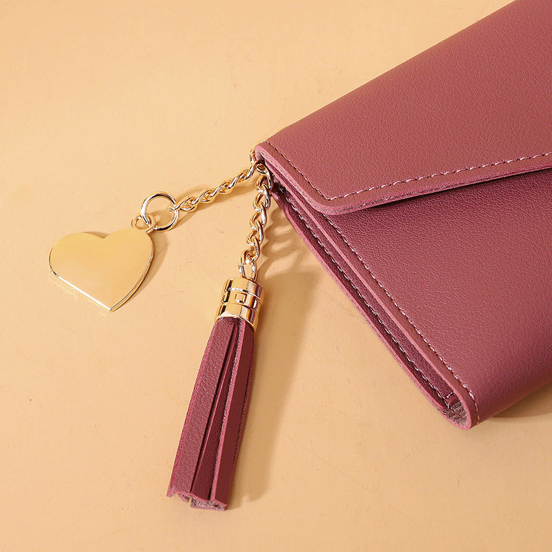 Women's Long Fashion Tassel Pendant Simple Clutch Ladies Wallets