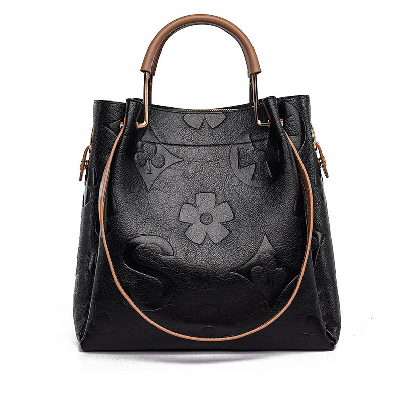 Women's Sense Fashion Embossing Large Capacity Handbags