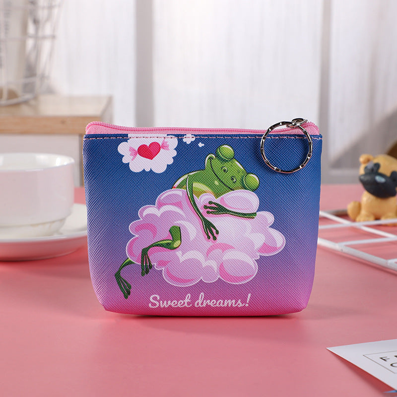 Women's Souvenir Cute Frog Cartoon Change Card Holder