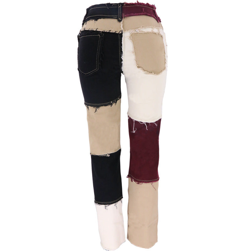 Women's Summer Trendy High Waist Straight Stitching Jeans