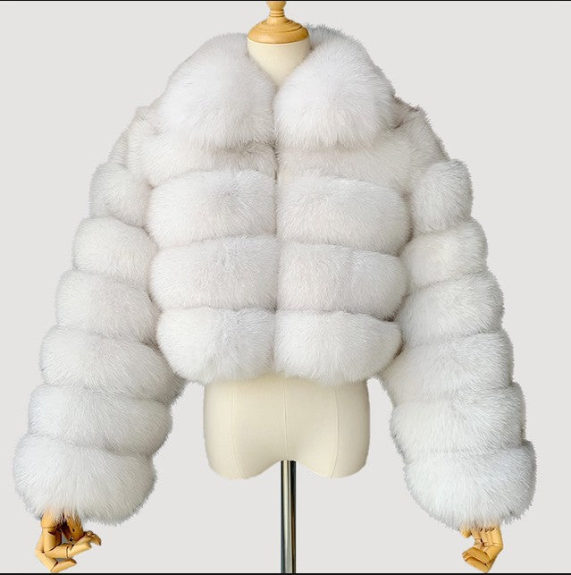 Women's Fur Imitation Fox Stitching Lapel Long Coats