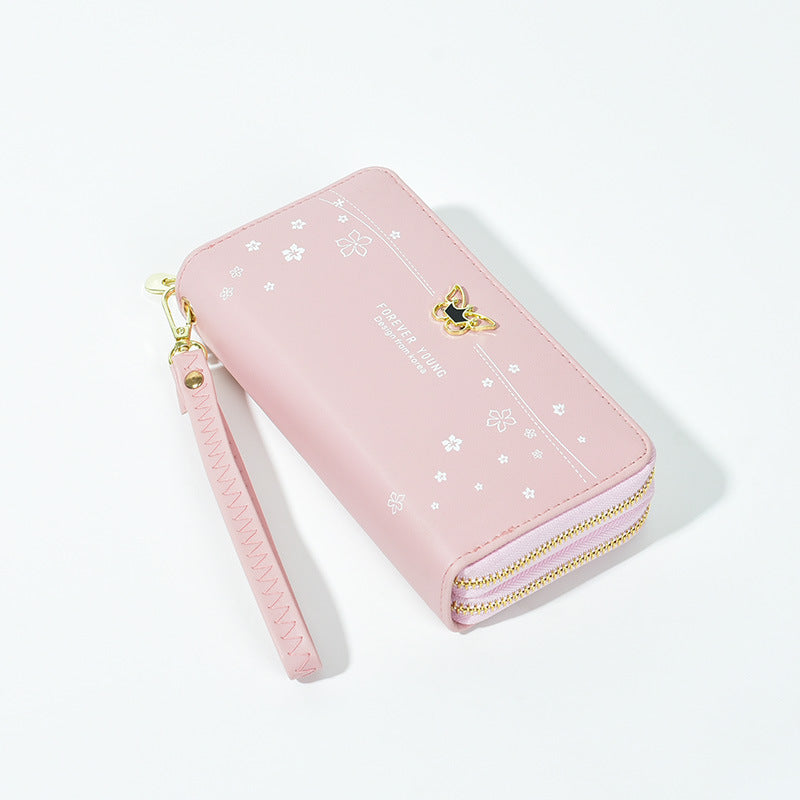 Women's Long Wrist Strap Printed Soft Leather Ladies Wallets