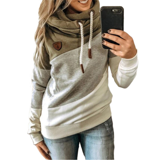 Women's Collar For Color Contrast Patchwork Loose Slimming Tops