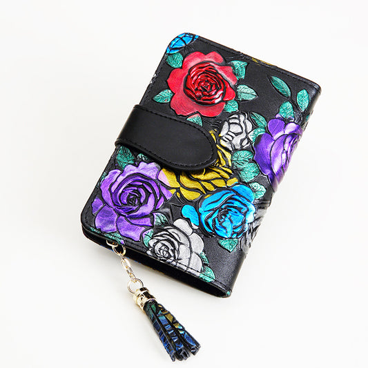 Women's Short Genuine Leather Personalized Mini Pocket Ladies Wallets