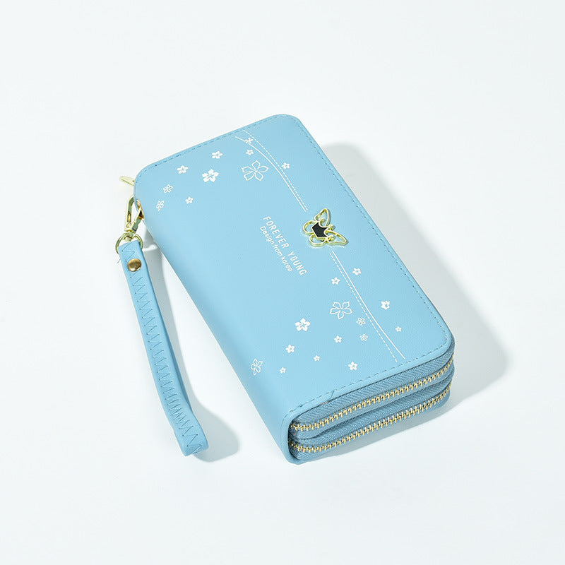 Women's Long Wrist Strap Printed Soft Leather Ladies Wallets