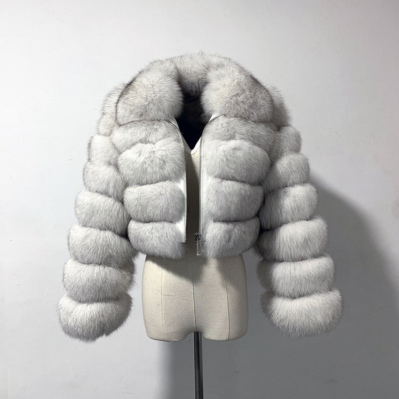 Women's Fur Imitation Fox Stitching Lapel Long Coats