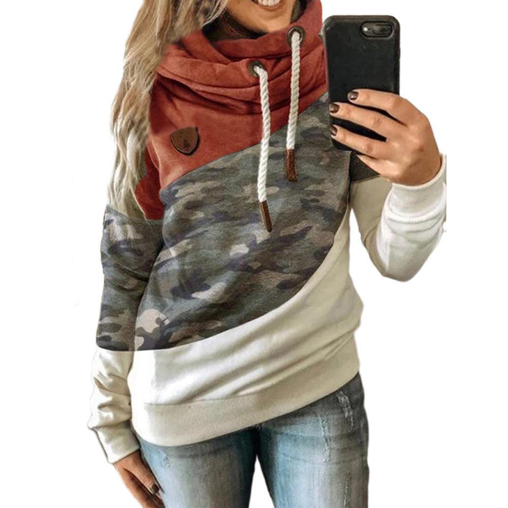 Women's Collar For Color Contrast Patchwork Loose Slimming Tops