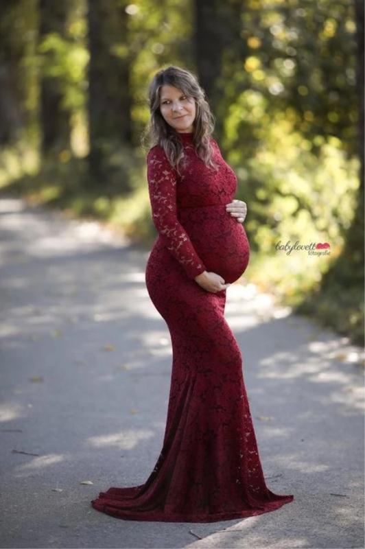 Women's Lace Long Sleeve Turtleneck Trailing Dress Dresses