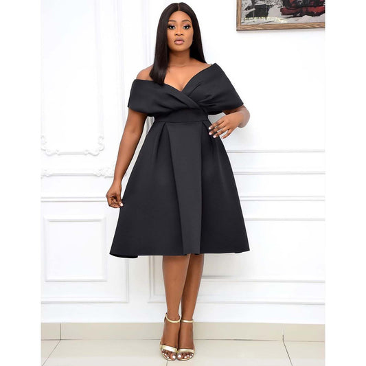 Women's African Clothes Sleeve Large Swing Dress Dresses