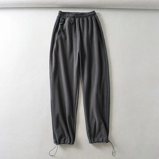 Women's Fashion Autumn Elastic High Waist Two-way Pants