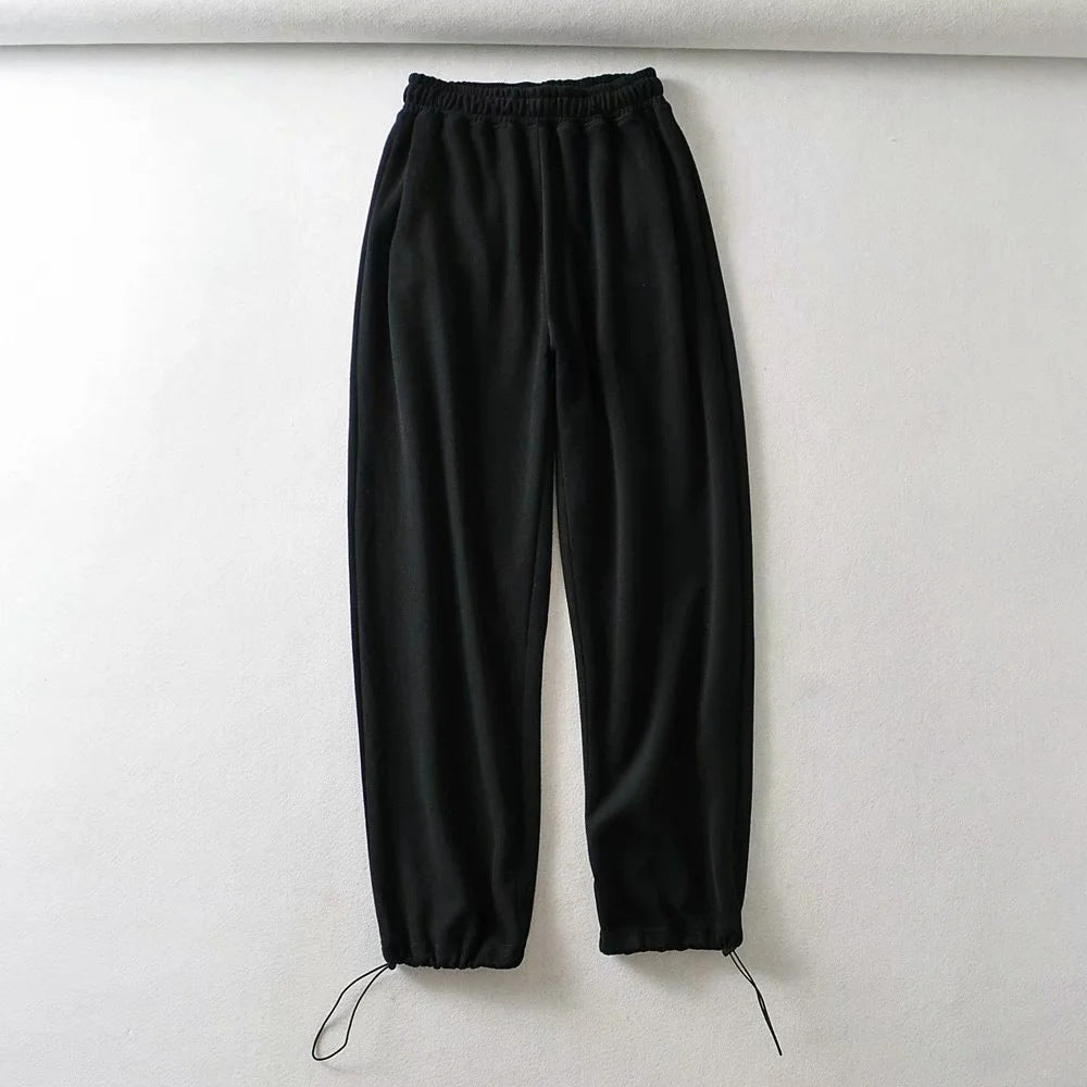Women's Fashion Autumn Elastic High Waist Two-way Pants