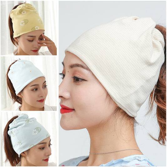 Women's Heap Cap Confinement Cotton Soft Breathable Fashion Headscarf Postpartum Bags
