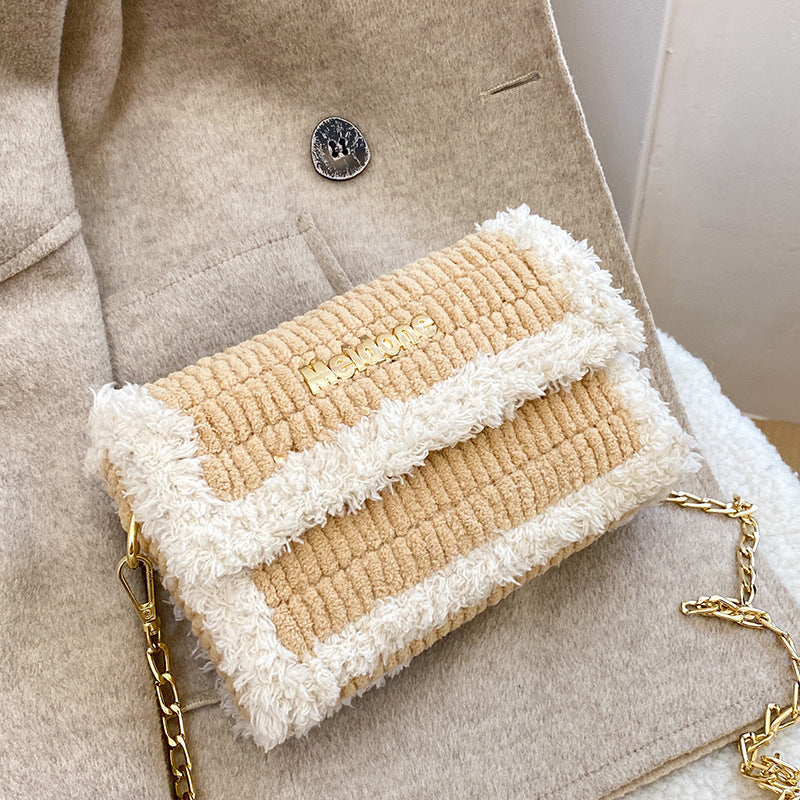 Women's Hand-woven Material Homemade Wool Ice Bar Crossbody Bags