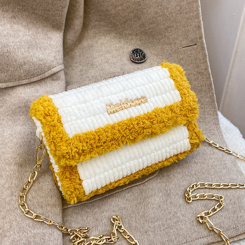 Women's Hand-woven Material Homemade Wool Ice Bar Crossbody Bags