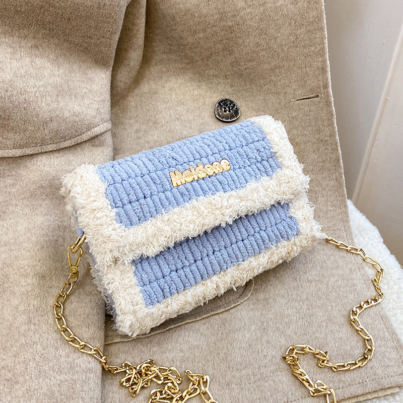 Women's Hand-woven Material Homemade Wool Ice Bar Crossbody Bags