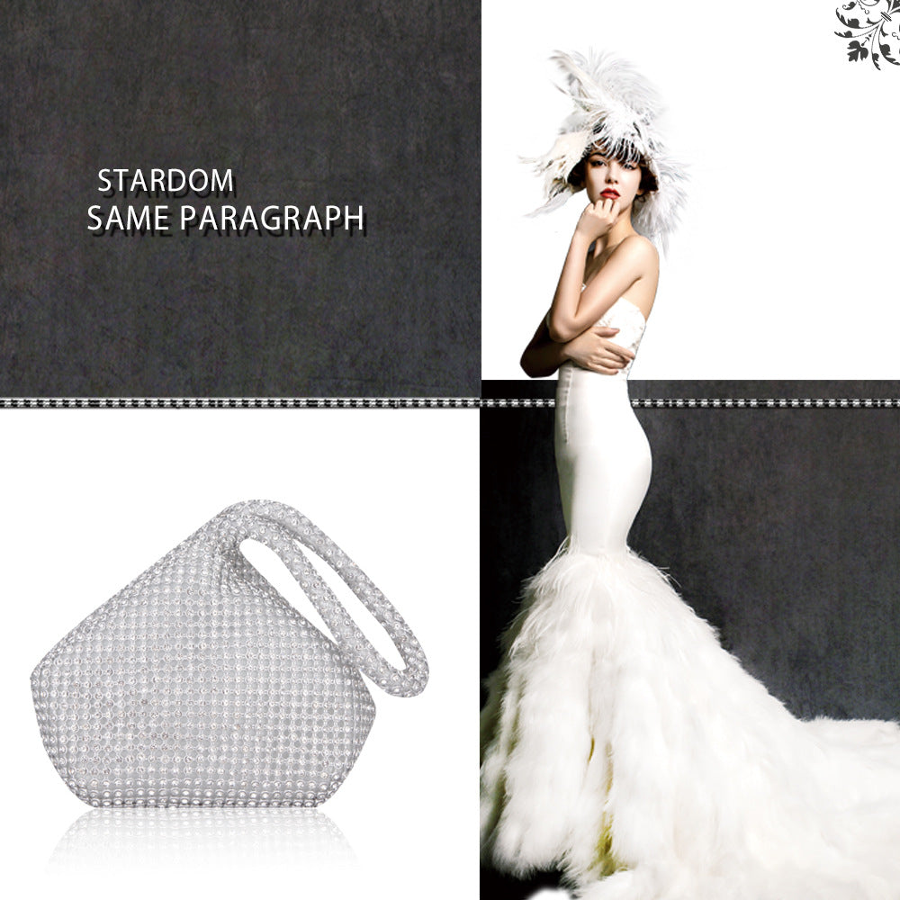 Women's Mine Triangle Round Hand Dinner Pouch Handbags