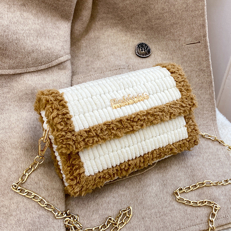 Women's Hand-woven Material Homemade Wool Ice Bar Crossbody Bags