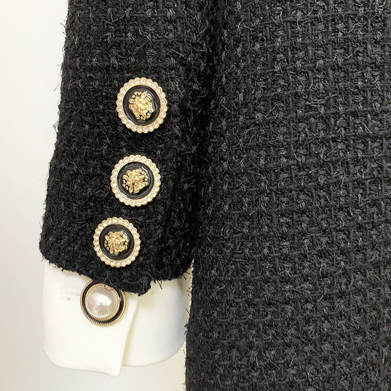 Fabric Chic Cool Contrast Color Woolen Small Suit