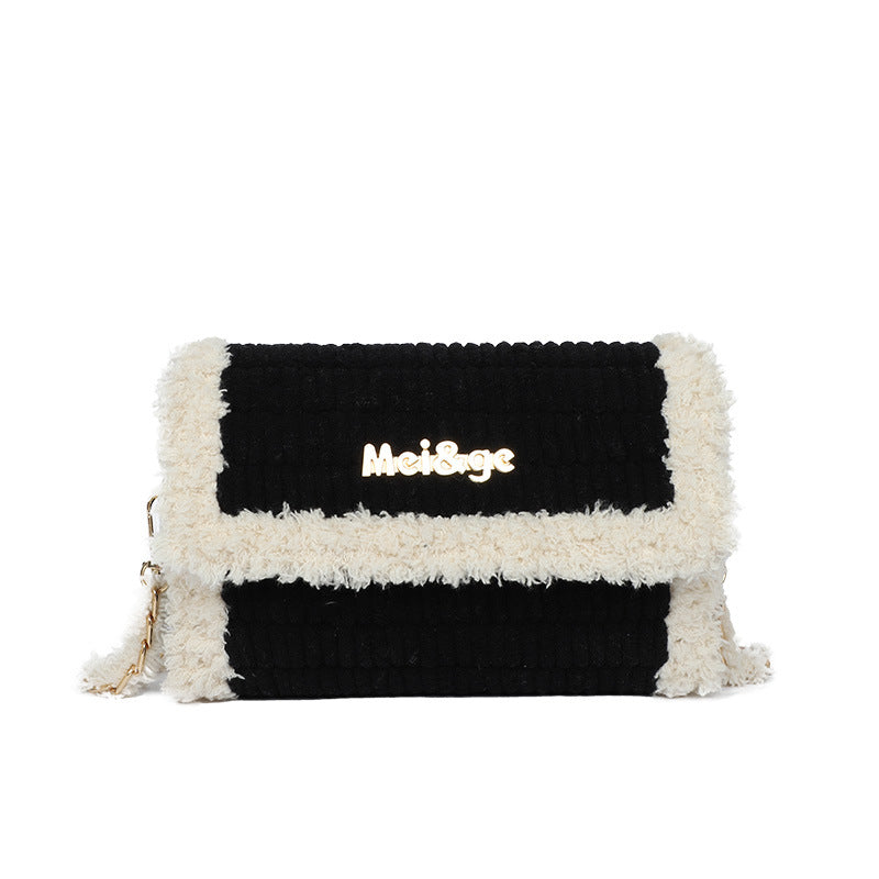 Women's Hand-woven Material Homemade Wool Ice Bar Crossbody Bags
