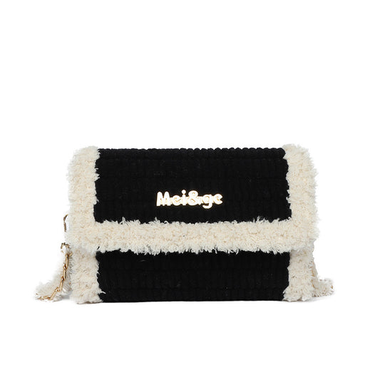 Women's Hand-woven Material Homemade Wool Ice Bar Crossbody Bags