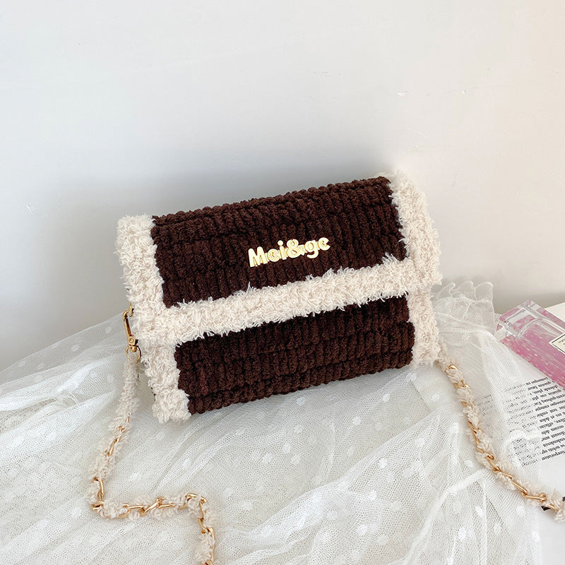 Women's Hand-woven Material Homemade Wool Ice Bar Crossbody Bags