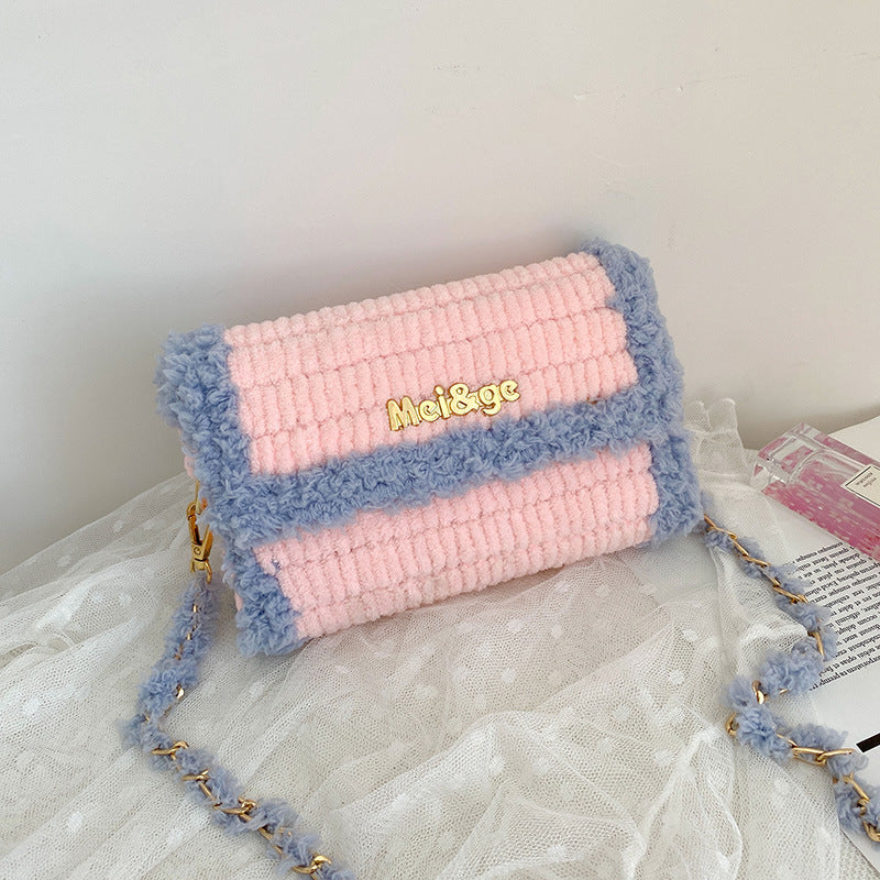 Women's Hand-woven Material Homemade Wool Ice Bar Crossbody Bags