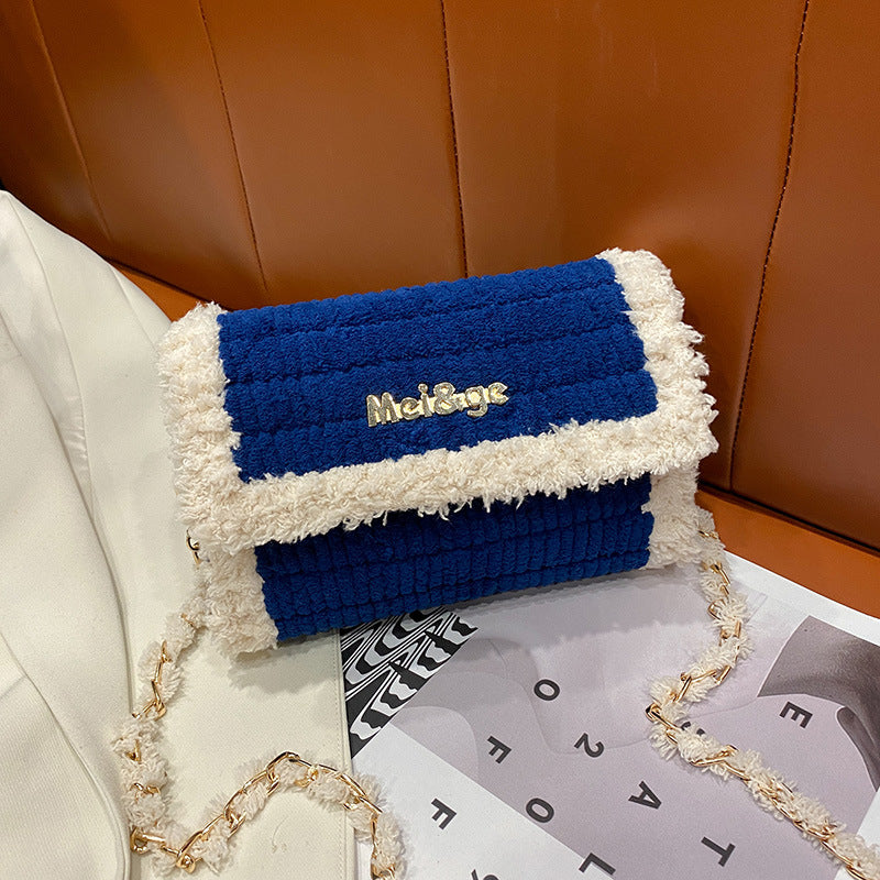 Women's Hand-woven Material Homemade Wool Ice Bar Crossbody Bags