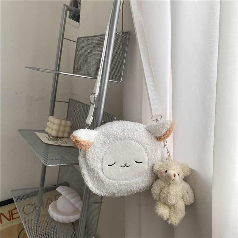 Lamb Wool Female Fashion Plush Cartoon Bags