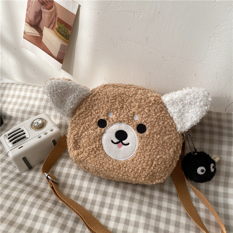Lamb Wool Female Fashion Plush Cartoon Bags