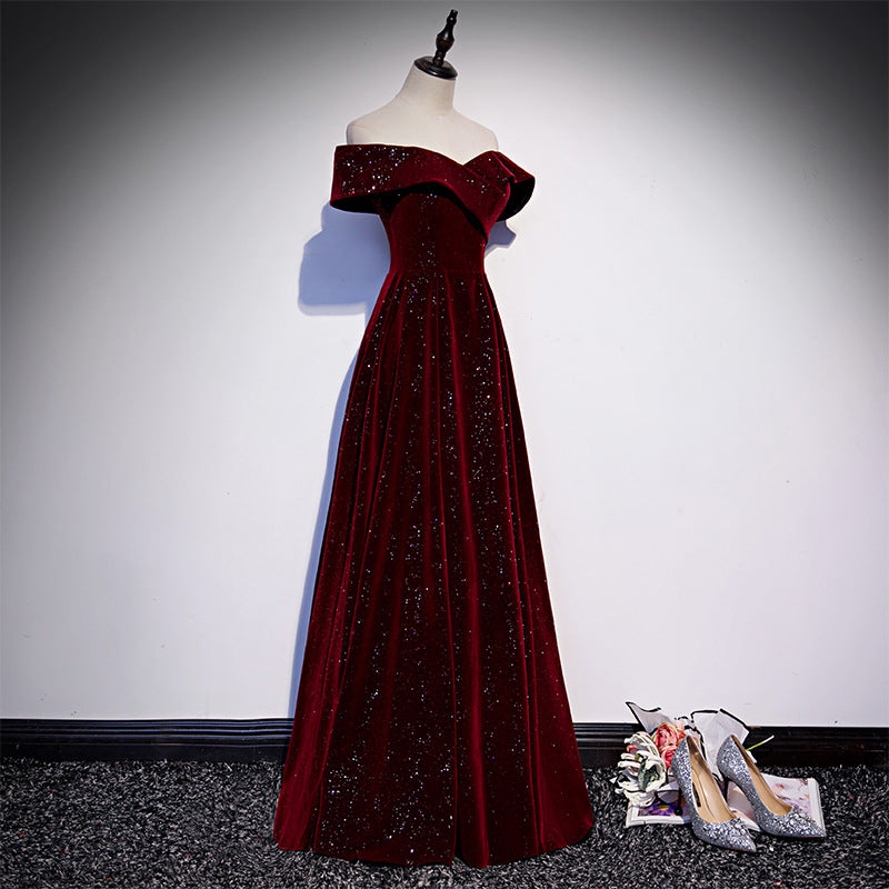 Women's Toast Dress Bride Spring Veet Wine Wedding Dresses