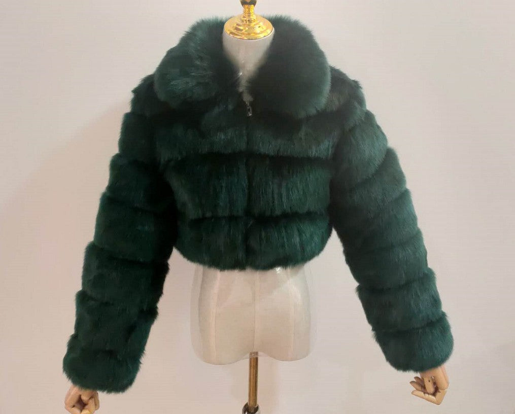 Women's Fur Imitation Fox Stitching Lapel Long Coats