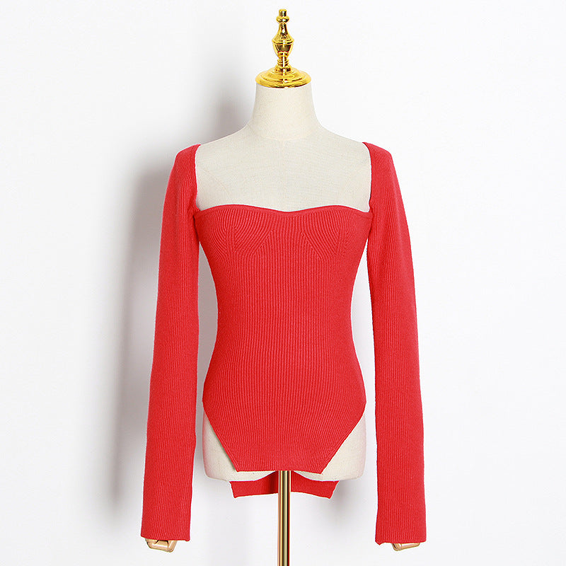 Niche Design Knitted Autumn Sneaky Sexy Sweaters