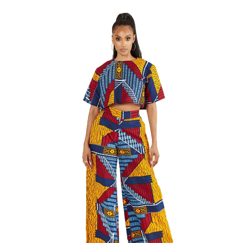 Women's Summer Ethnic Style Spring Sleeve Two-piece Fashion Casual Suit