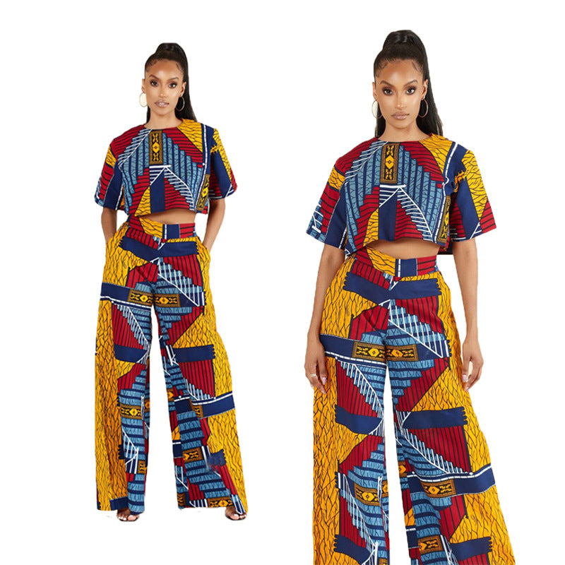 Women's Summer Ethnic Style Spring Sleeve Two-piece Fashion Casual Suit