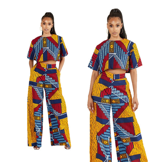 Women's Summer Ethnic Style Spring Sleeve Two-piece Fashion Casual Suit