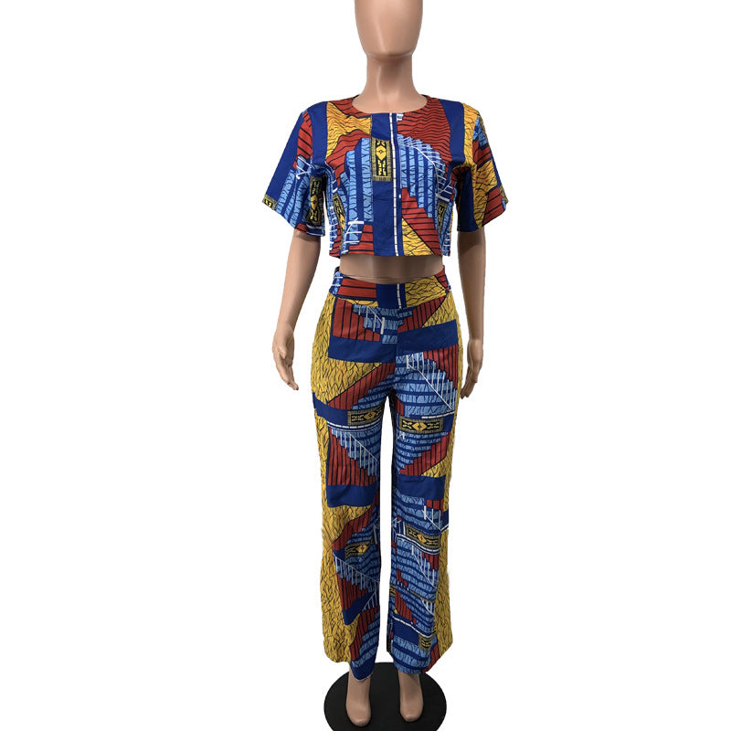 Women's Summer Ethnic Style Spring Sleeve Two-piece Fashion Casual Suit