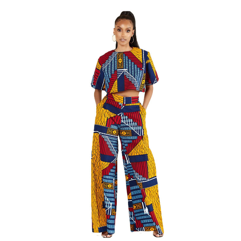 Women's Summer Ethnic Style Spring Sleeve Two-piece Fashion Casual Suit