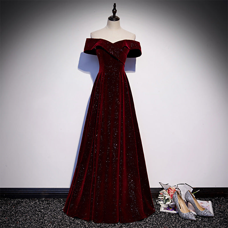 Women's Toast Dress Bride Spring Veet Wine Wedding Dresses