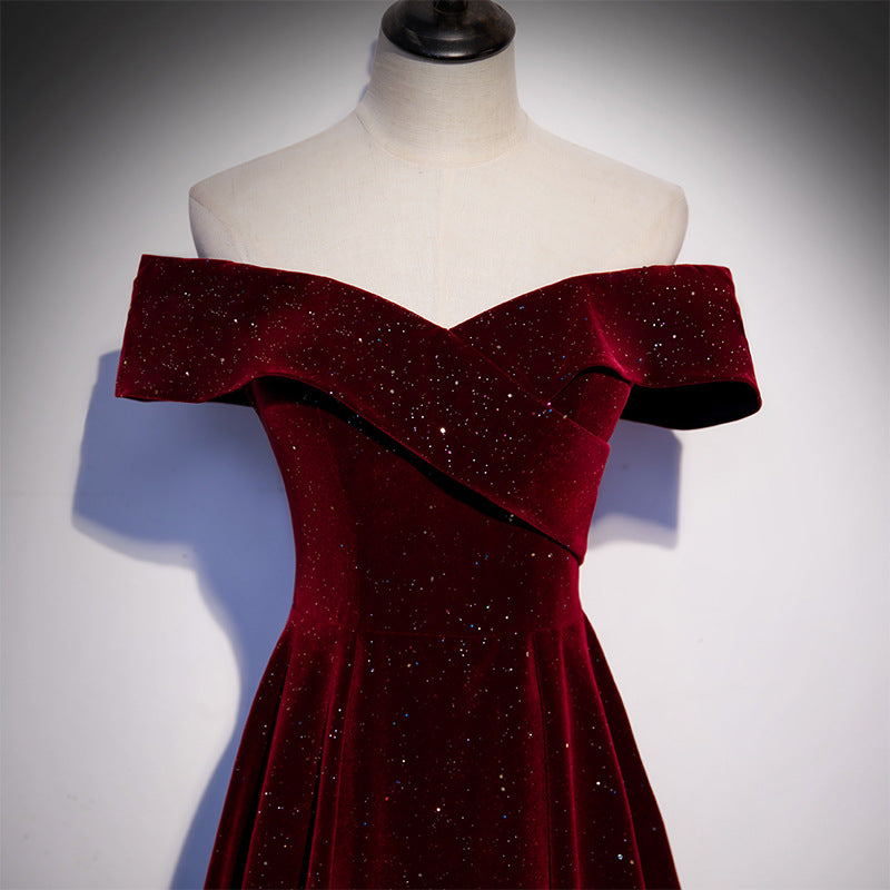 Women's Toast Dress Bride Spring Veet Wine Wedding Dresses