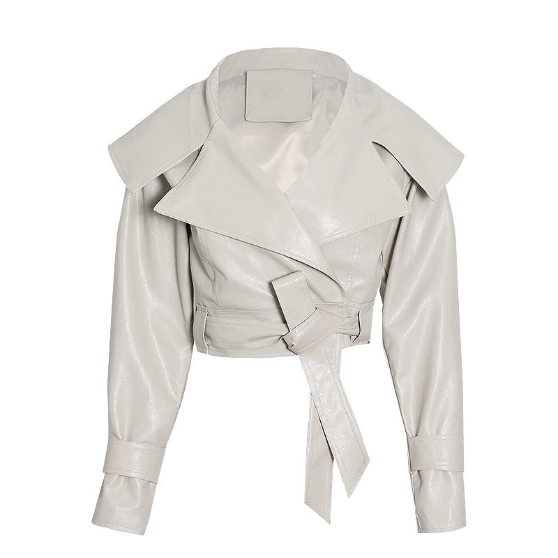 Women's Easy Matching Autumn Fashion High Sense Lapel Coats
