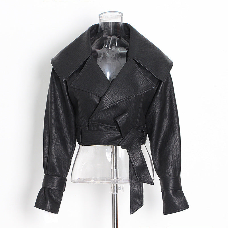 Women's Easy Matching Autumn Fashion High Sense Lapel Coats