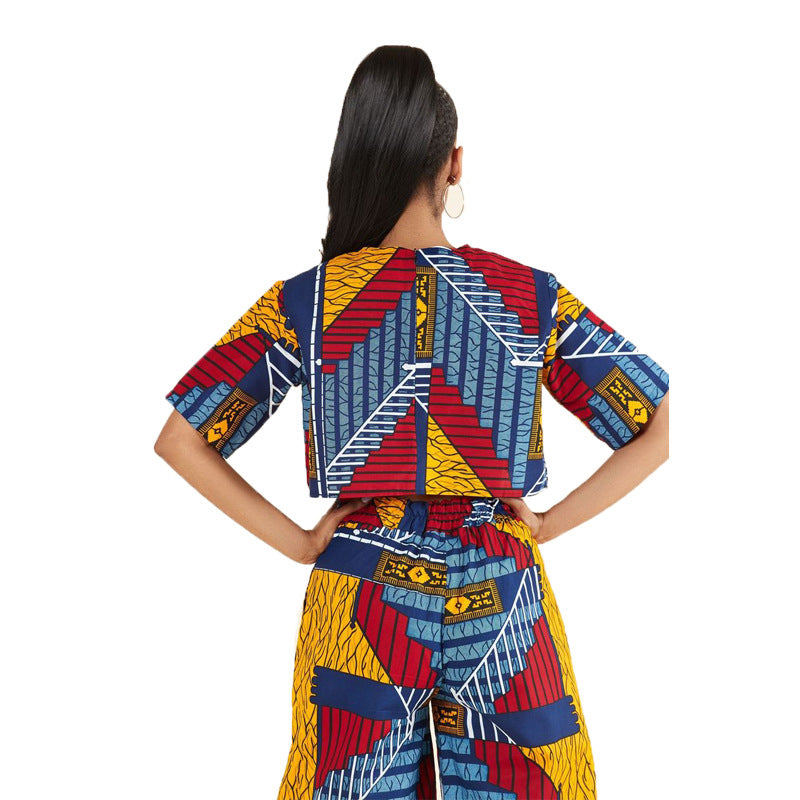 Women's Summer Ethnic Style Spring Sleeve Two-piece Fashion Casual Suit